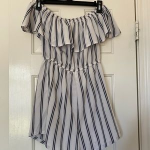 Black & White Off the shoulder Romper